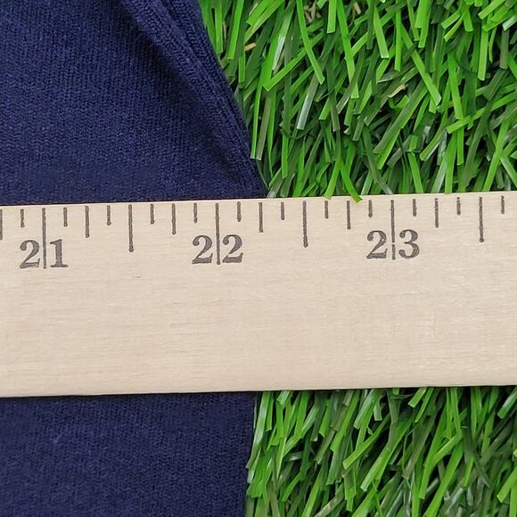 Vintage MOD Blank 1/4 Zip Sweatshirt Womens Large 22x24 Blue - Picture 5 of 12